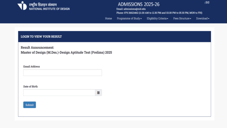 NID DAT 2025 results declared; download here, apply for result recheck NID DAT 2025 results declared; download here, apply for result recheck