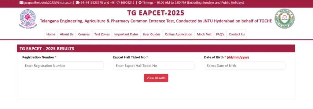 TG EAPCET Result 2025 (OUT) - Download Scorecard Here, Qualifying Status, Tie-breaker, Normalization 1 TG EAPCET 2025 result log in window