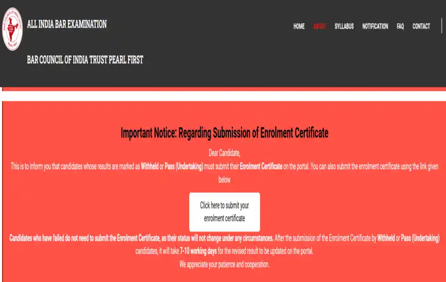 AIBE XIX (19) Result 2024 (OUT): Result Link, Qualifying Status, Passing Marks, CoP 3 AIBE State Bar Council Enrolment Certificate