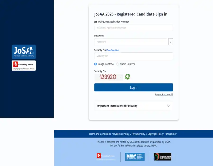 JoSAA Counseling 2025 - Round VI Allotment (OUT), Online Reporting & Fee Payment, Step-wise Process 1 JoSAA Counseling 2025 Registration Window