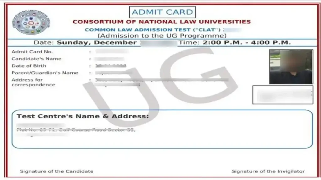 CLAT Admit Card 2026 - Date, Download Link, Fix Discrepancies, Exam-day Checklist 1 sample admit card CLAT