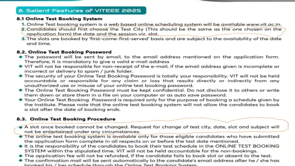VITEEE Exam Center 2026 - City-wise List, How to Select, Reporting Time, Slot Booking 1 VITEEE selection of exam city