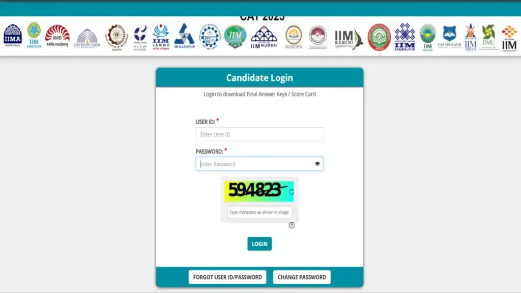 CAT Result 2025 (OUT) - Download Scorecard Here, Qualifying Status, Topper List 1 CAT 2025 Scorecard Login Window